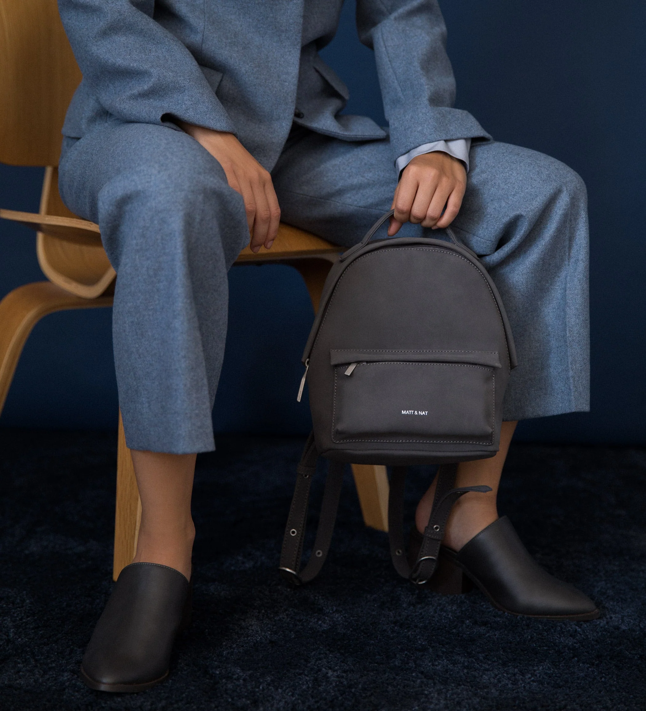 MUNICH MINI Faux Suede Mini Backpack - Suede - Image 7