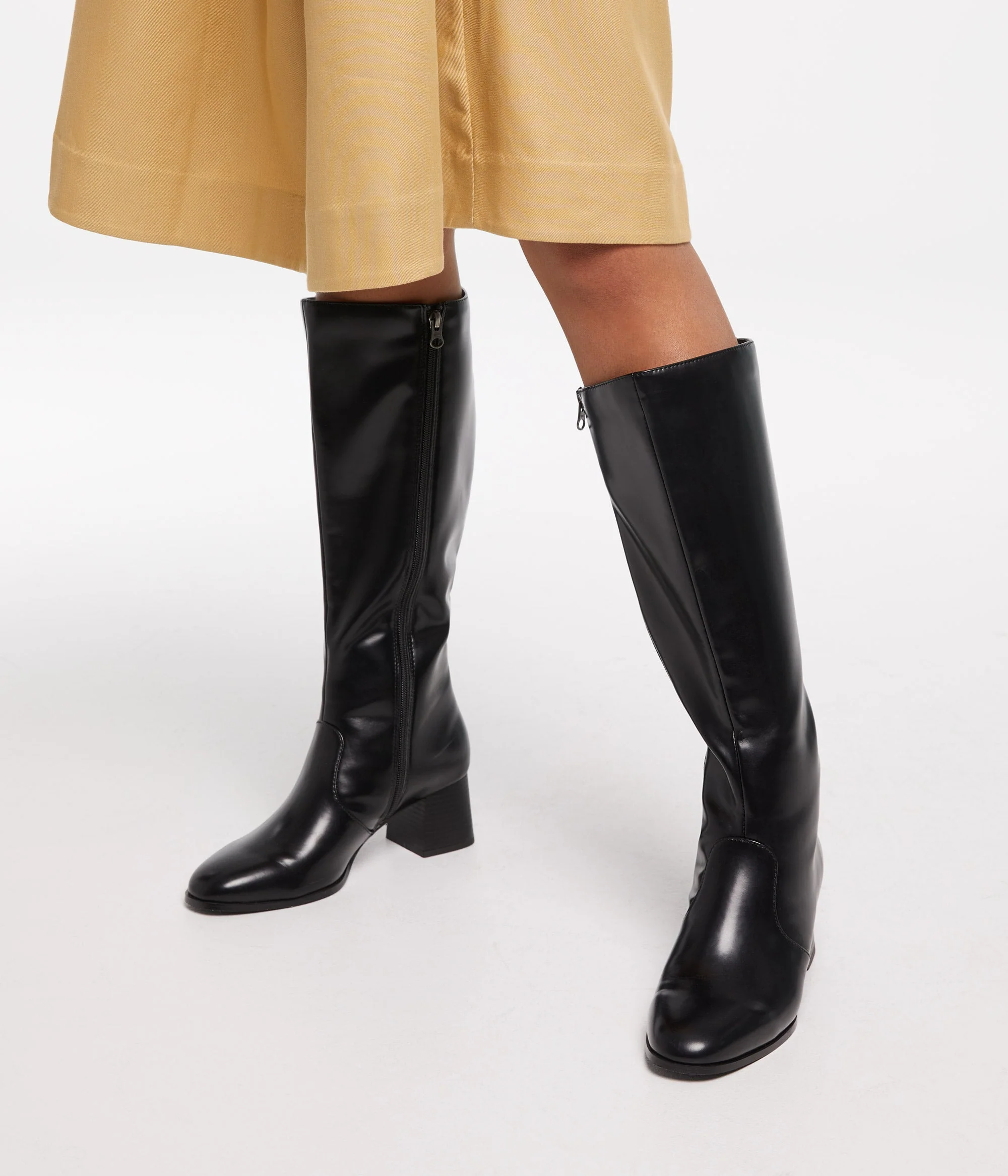 LIVIA Women's Vegan Mid Heel Boots - Image 2