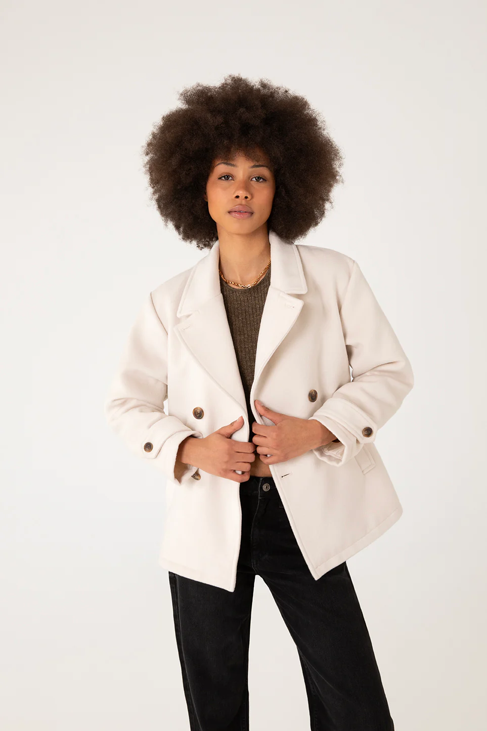 RIA Women's Vegan Wool Coat - Image 9